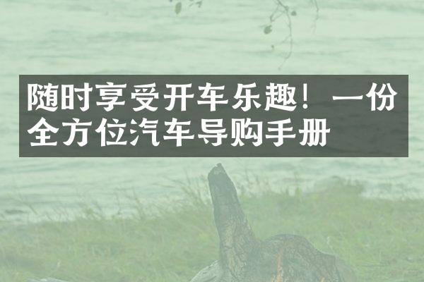 随时享受开车乐趣！一份全方位汽车导购手册