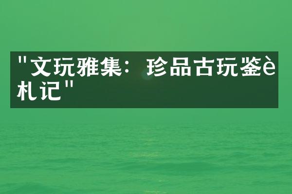 "文玩雅集：珍品古玩鉴赏札记"