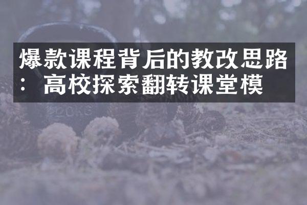 爆款课程背后的教改思路：高校探索翻转课堂模式