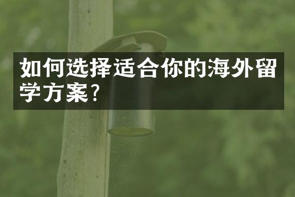 如何选择适合你的海外留学方案？