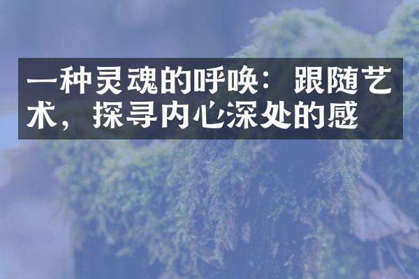 一种灵魂的呼唤：跟随艺术，探寻内心深处的感悟