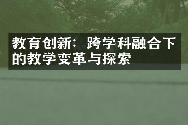 教育创新：跨学科融合下的教学变革与探索