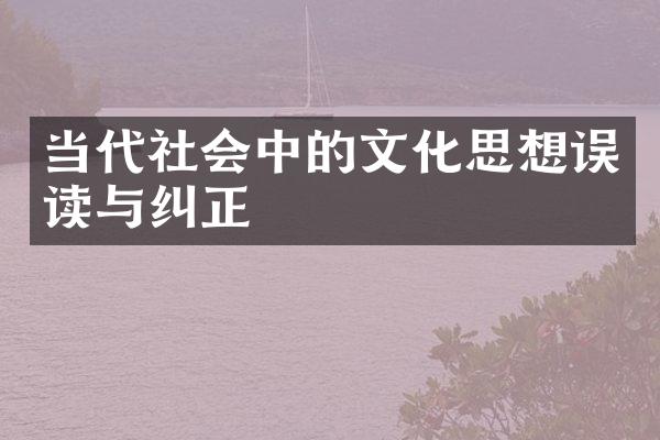 当代社会中的文化思想误读与纠正