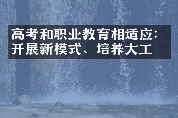 高考和职业教育相适应：开展新模式、培养大工匠