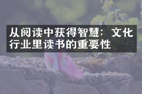 从阅读中获得智慧：文化行业里读书的重要性