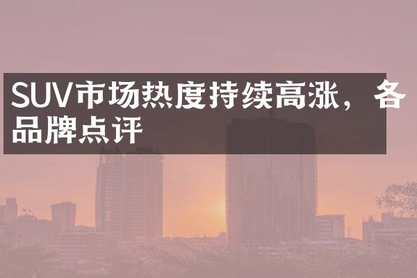 SUV市场热度持续高涨，各品牌点评