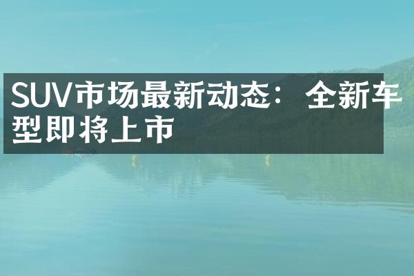 SUV市场最新动态：全新车型即将上市