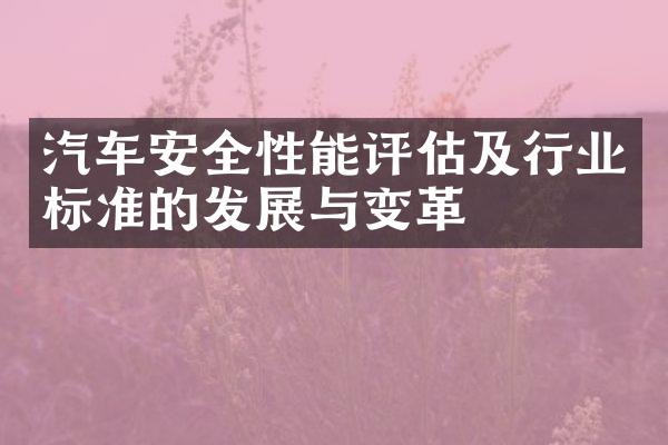 汽车安全性能评估及行业标准的发展与变革