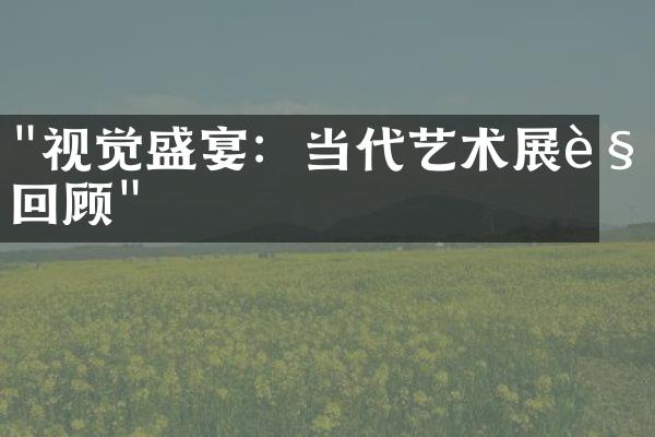 "视觉盛宴：当代艺术展览回顾"