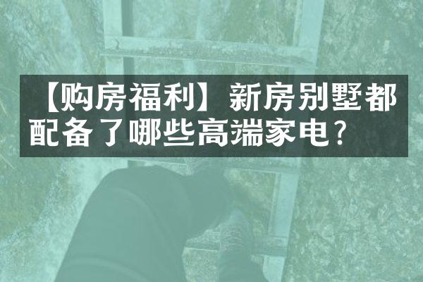 【购房福利】新房别墅都配备了哪些高端家电？