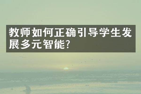 教师如何正确引导学生发展多元智能？