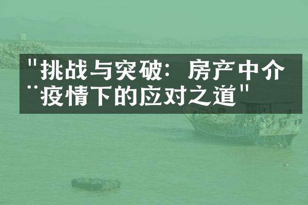 "挑战与突破：房产中介在疫情下的应对之道"