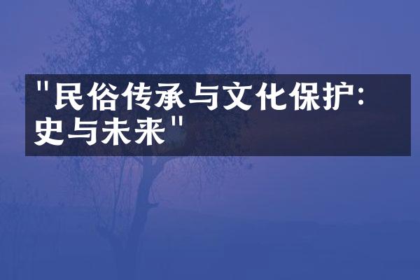 "民俗传承与文化保护：历史与未来"