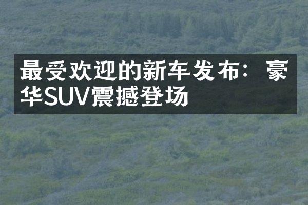 最受欢迎的新车发布：豪华SUV震撼登场