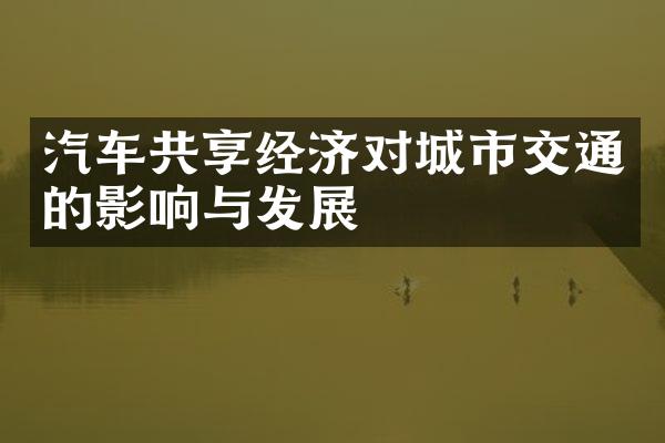 汽车共享经济对城市交通的影响与发展