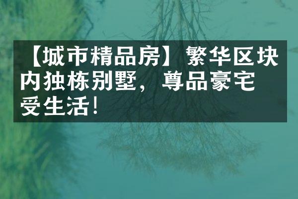 【城市精品房】繁华区块内独栋别墅，尊品豪宅享受生活！