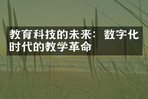 教育科技的未来：数字化时代的教学革命