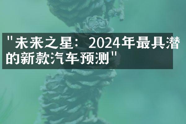 "未来之星：2024年最具潜力的新款汽车预测"