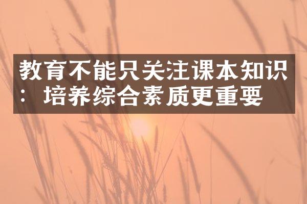 教育不能只关注课本知识：培养综合素质更重要