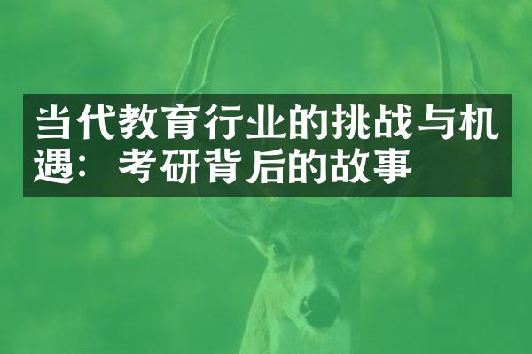 当代教育行业的挑战与机遇：考研背后的故事