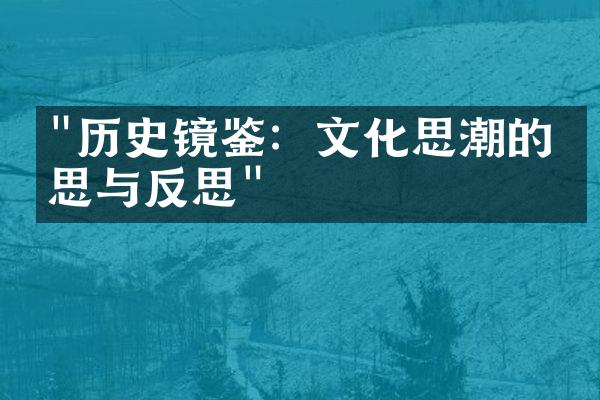 "历史镜鉴：文化思潮的沉思与反思"