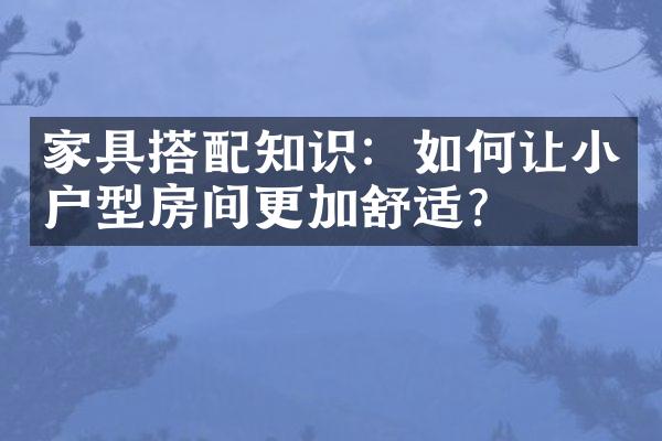 家具搭配知识：如何让小户型房间更加舒适？