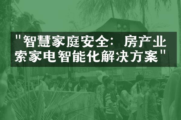 "智慧家庭安全：房产业探索家电智能化解决方案"