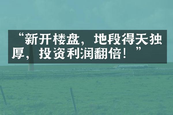 “新开楼盘，地段得天独厚，投资利润翻倍！”