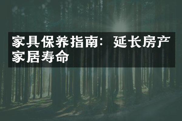 家具保养指南：延长房产家居寿命