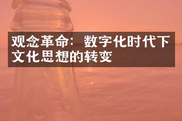 观念革命：数字化时代下文化思想的转变