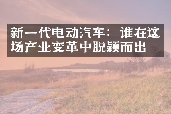 新一代电动汽车：谁在这场产业变革中脱颖而出？