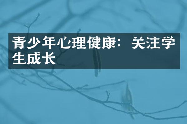 青少年心理健康：关注学生成长