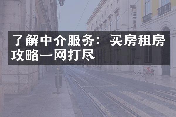 了解中介服务：买房租房攻略一网打尽