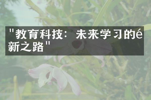 "教育科技：未来学习的革新之路"