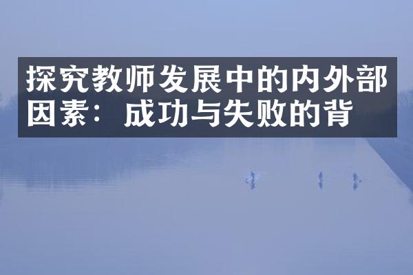 探究教师发展中的内外部因素：成功与失败的背后