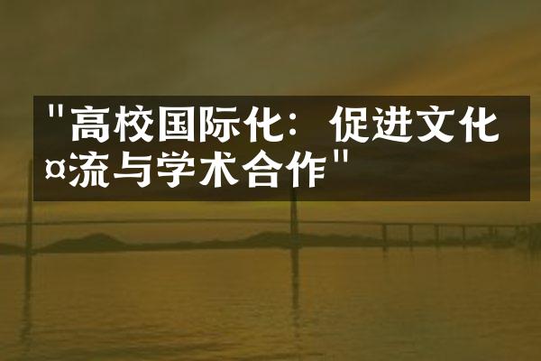 "高校国际化：促进文化交流与学术合作"