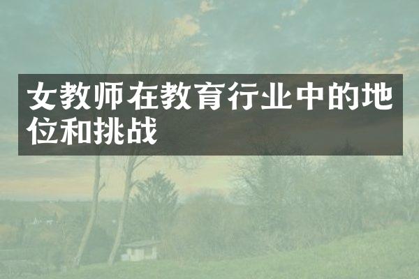 女教师在教育行业中的地位和挑战