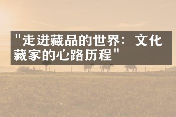 "走进藏品的世界：文化收藏家的心路历程"