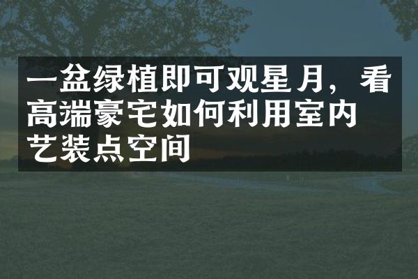 一盆绿植即可观星月，看高端豪宅如何利用室内园艺装点空间