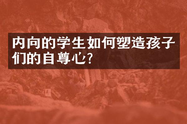 内向的学生如何塑造孩子们的自尊心？