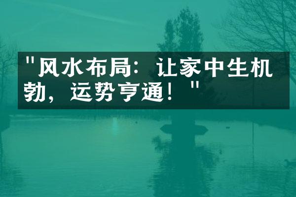 "风水布局：让家中生机勃勃，运势亨通！"