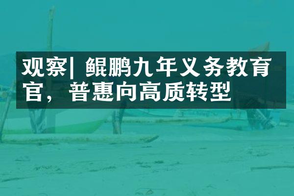 观察| 鲲鹏九年义务教育收官，普惠向高质转型