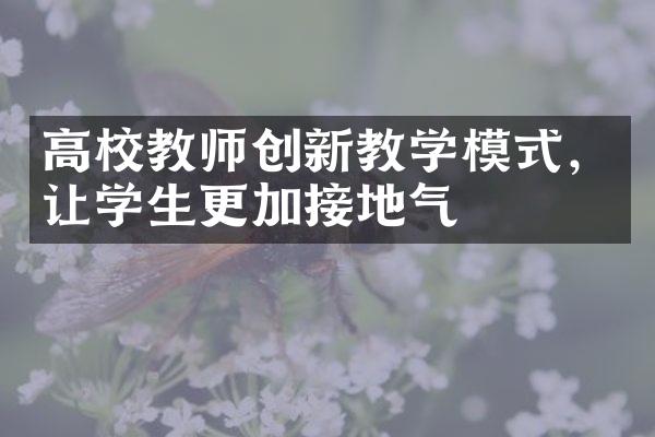 高校教师创新教学模式，让学生更加接地气