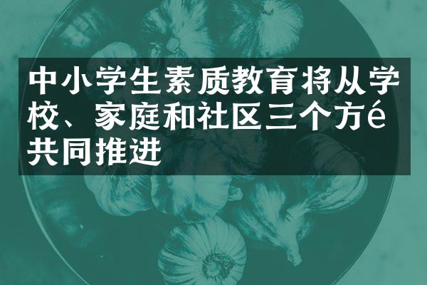 中小学生素质教育将从学校、家庭和社区三个方面共同推进