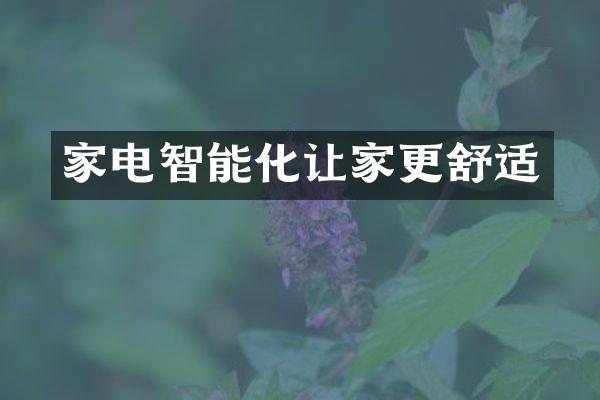 家电智能化让家更舒适