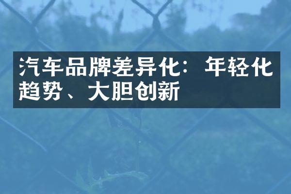 汽车品牌差异化：年轻化趋势、大胆创新