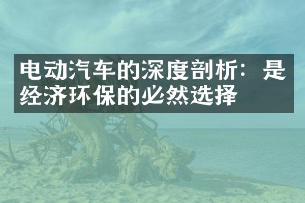 电动汽车的深度剖析：是经济环保的必然选择