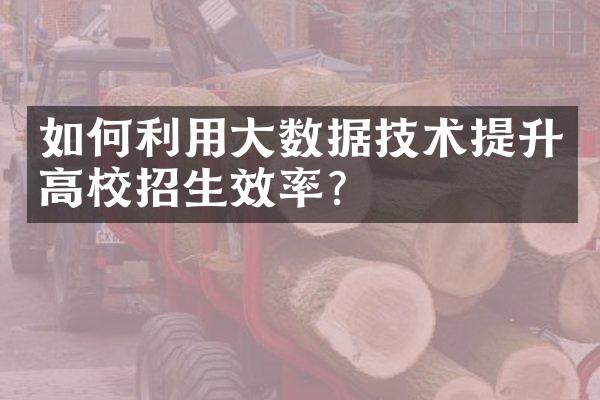 如何利用大数据技术提升高校招生效率？