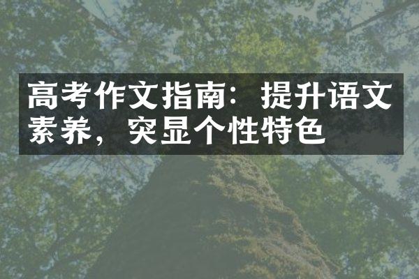 高考作文指南：提升语文素养，突显个性特色