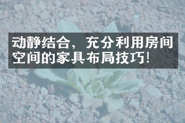 动静结合，充分利用房间空间的家具布局技巧！